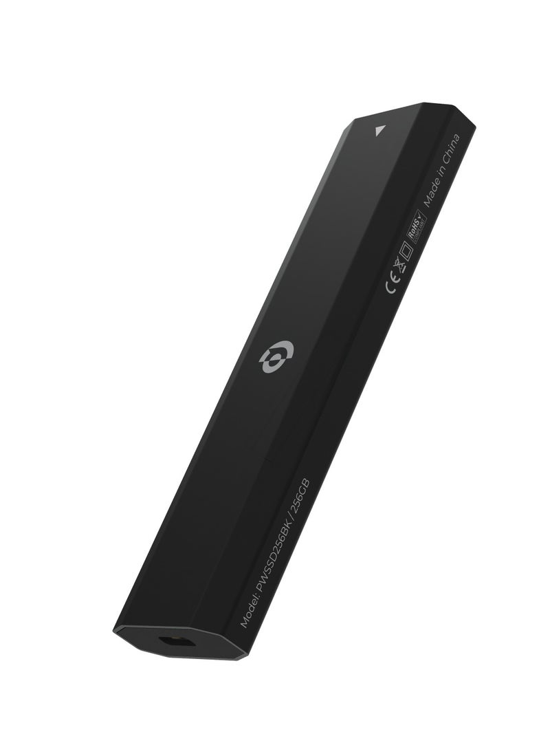 Powerology 512GB Dual Protocol Portable SSD Drive Extremely Fast Transmission Rate/ 480Mbps Read Speed/ Replaceable Memory/ NVME Replacement Supported/ Lightweight - Black  - Image 1