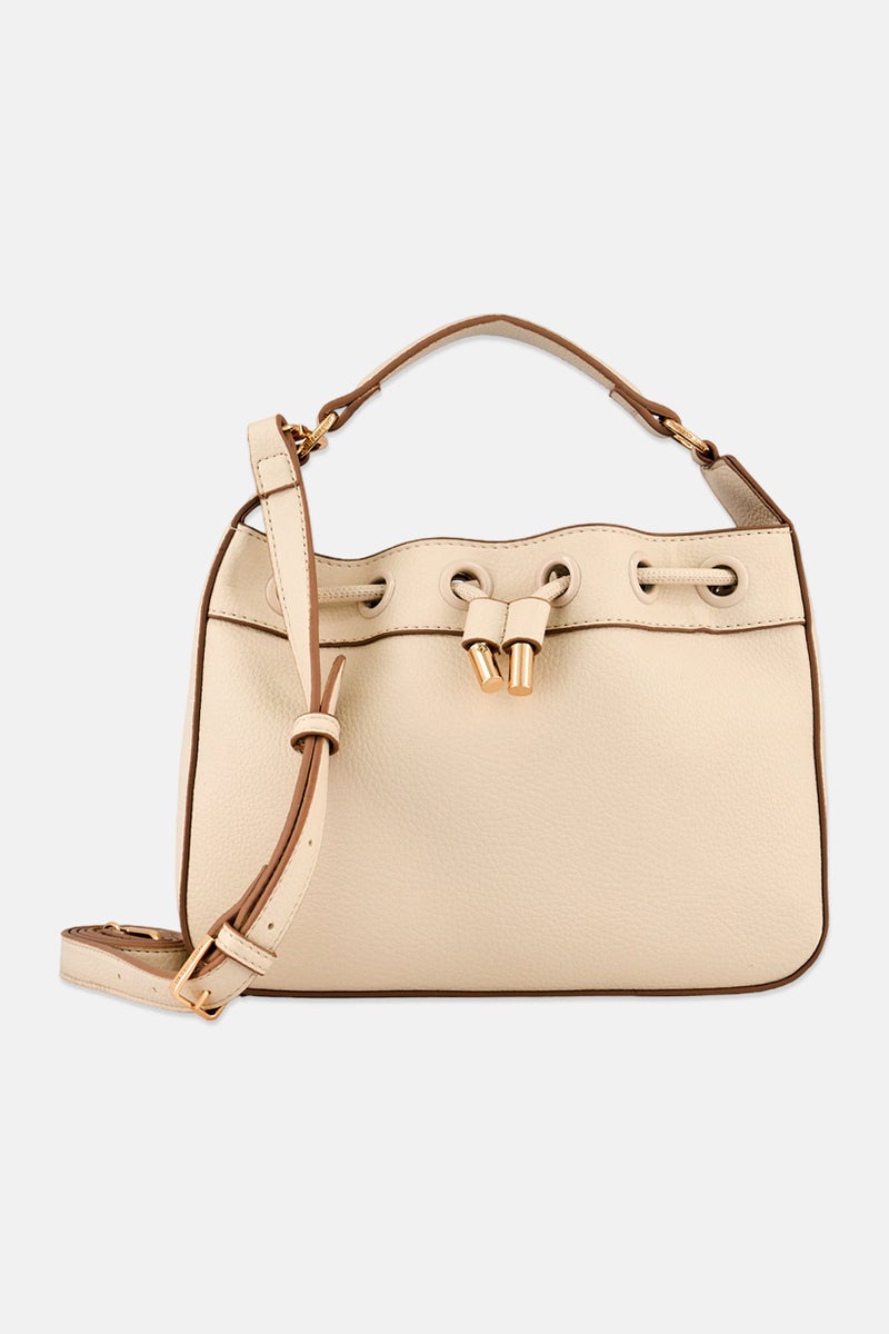 ANNE KLEIN Women Brand Logo Hand Bag, Cream - Image 1