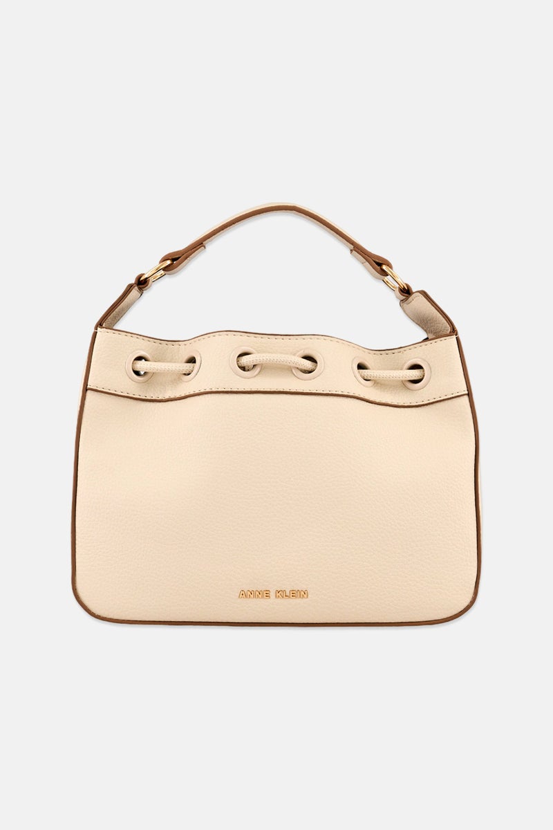 ANNE KLEIN Women Brand Logo Hand Bag, Cream - Image 2
