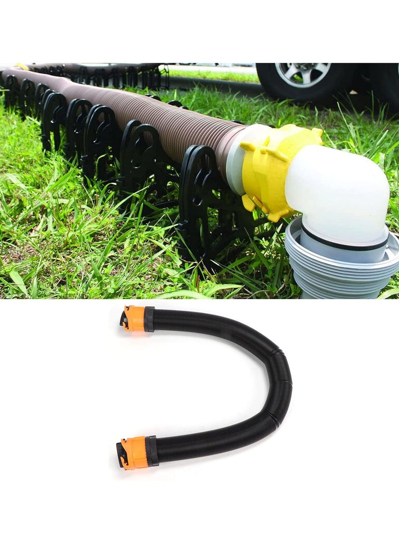 GGOOT RV Sewer Hose Kit, 15ft Good Sealing Sewer Hose Sewage Pipe Kit with Swivel Adapter Translucent Elbow Storage Caps, Bayonets Type Installation Universal Sewer Hose RV Campers Parts  - Image 3