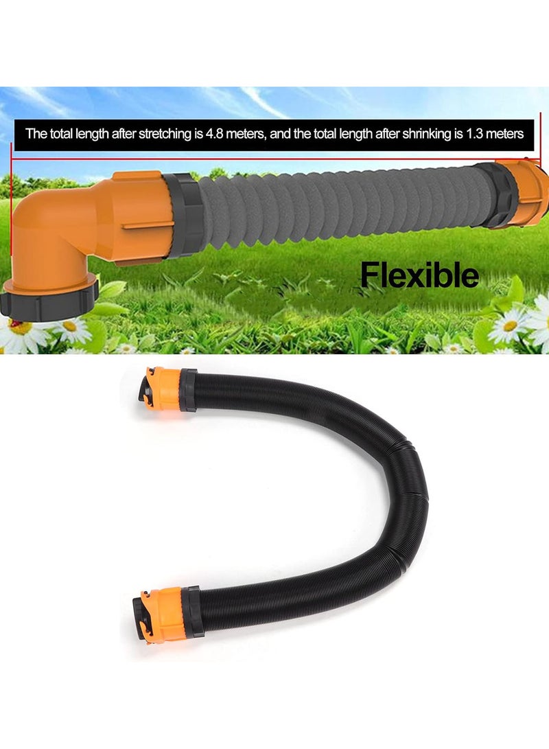 GGOOT RV Sewer Hose Kit, 15ft Good Sealing Sewer Hose Sewage Pipe Kit with Swivel Adapter Translucent Elbow Storage Caps, Bayonets Type Installation Universal Sewer Hose RV Campers Parts  - Image 2