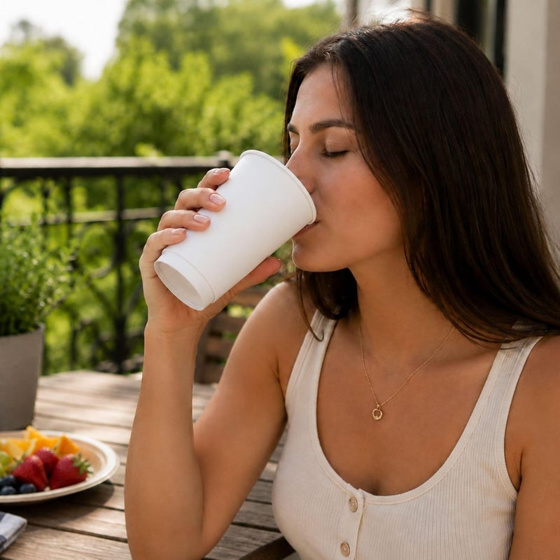 Restaurantware 500-CT Disposable White 16-oz Hot Beverage Cups with Double Wall Design: No Need for Sleeves - Perfect for Cafes - Eco Friendly Recyclable Paper - Insulated - Wholesale Takeout Coffee Cup - Image 5
