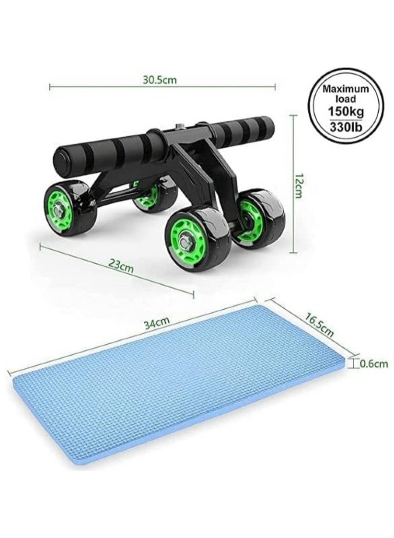 ALLKING Anti-Skid 4 Upgraded Wheel Roller for Six Pack Abs Workout at Home Exerciser for Abdominal Stomach Exercise Training with Knee Mat Steel Handle for Men/Women (Colour/Packaging Style may vary)  - Image 3
