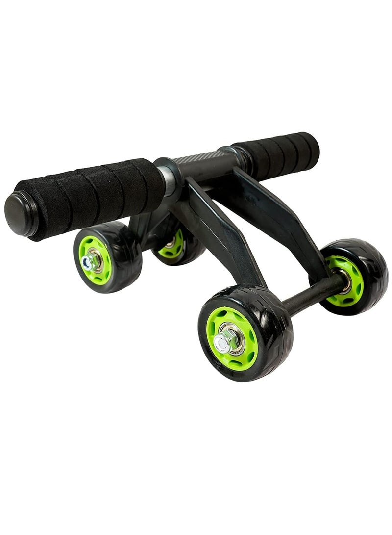 ALLKING Anti-Skid 4 Upgraded Wheel Roller for Six Pack Abs Workout at Home Exerciser for Abdominal Stomach Exercise Training with Knee Mat Steel Handle for Men/Women (Colour/Packaging Style may vary)  - Image 1