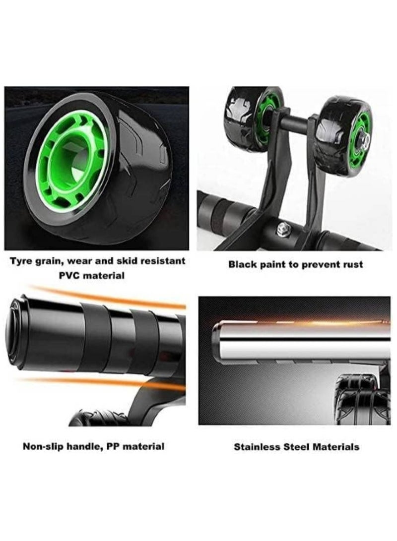 ALLKING Anti-Skid 4 Upgraded Wheel Roller for Six Pack Abs Workout at Home Exerciser for Abdominal Stomach Exercise Training with Knee Mat Steel Handle for Men/Women (Colour/Packaging Style may vary)  - Image 2