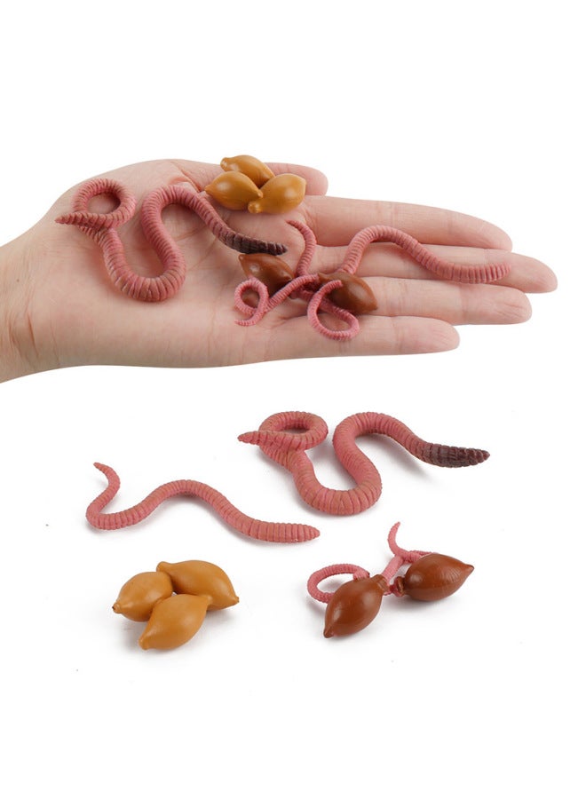 إسكدنيا نموذج دورة نمو السلمون والأخطبوط وسرطان حدوة الحصان للأطفال التعليم المبكر والحشرة الحيوانية ودودة الأرض الإدراكية المصنوعة يدويًا، اللون: دورة نمو السلمون والسلمون 78 جم - Image 5