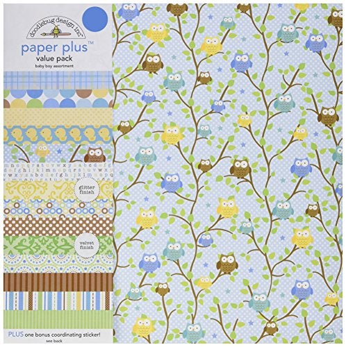 Doodlebug 5183 Paper Plus Value Supplies (12 Pack), 12" x 12", Baby Boy, Multicolor - Image 4