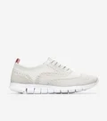 COLE HAAN Oyster Mushroom/White Knit / Oyster Mushroom Leather / Ch Memphis Pink  Heel Strip & Linin