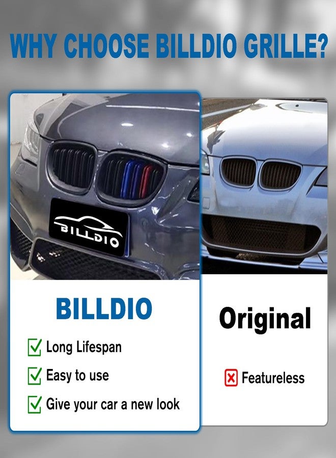 BILLDIO E60 Grille - Front Kidney Color Grill Compatible with 2003-2009 BMW 5 series 520i,523i,525i,528i,530i,535i,550i,Double Slats 2Pcs - Image 5