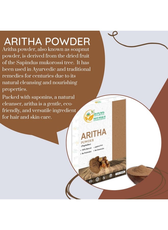 هيربس بوتيانيكا الأعشاب بوتانيكا مسحوق أريثا 5.3 أوقية | 150 جم مسحوق جوز الصابون الطبيعي النقي| شامبو وبلسم طبيعي للشعر | سابيندوس موكوروسي | بلسم ممتاز للشعر | من الهند - Image 2