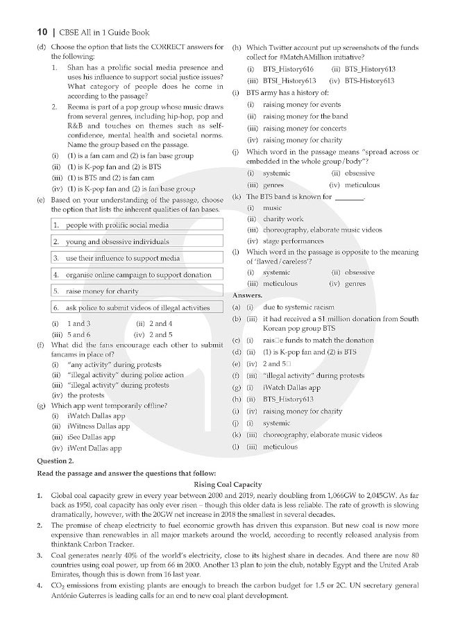 null - OSWAL PRINTERS & PUBLISHERS PVT LTD All in 1 Guide Book: CBSE Class 10 for 2022 Examination - Image 1