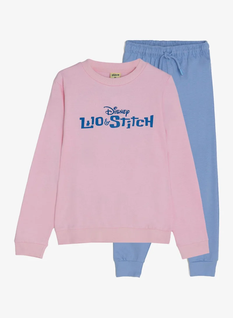 ديزني طقم سويت شيرت وبنطلون رياضي للأطفال ووتش