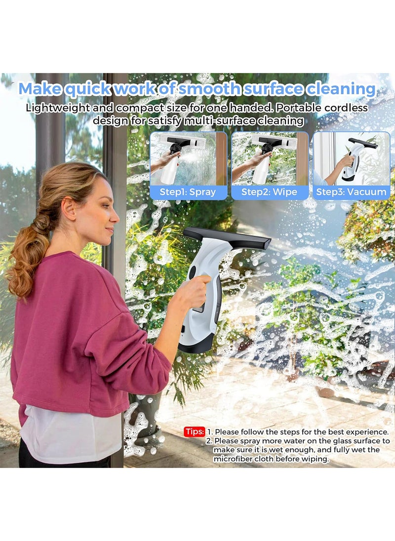 Sharpdo Cordless Window Vacuum Cleaner, Electric Cordless Window Vacuum Cleaner with 11-Inch Squeegee Blade – Versatile Cleaning Tool for Windows, Showers, Mirrors, Glass, Countertops & Tiles – 2200mAh - Image 2