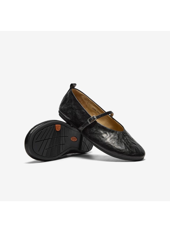 Bata Sheepskin Single Dance Spring And Autumn Soft Sole Mary Jane Shoes 53968cq5 Black 38 - Image 4