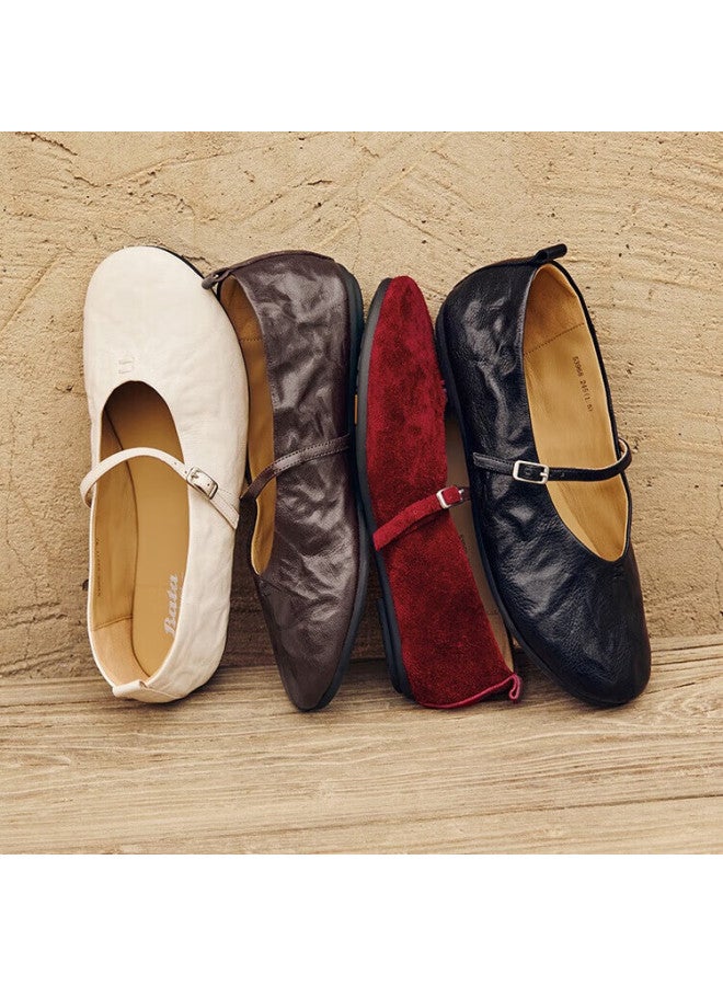 Bata Sheepskin Single Dance Spring And Autumn Soft Sole Mary Jane Shoes 53968cq5 Black 38 - Image 1