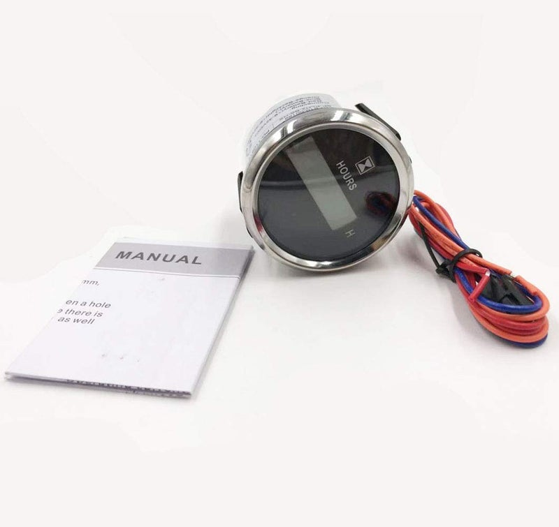 BLUERICE 52MM 2" Hour Meter Gauge Red Backlight for Marine Boat 9-32V Waterproof - Image 5
