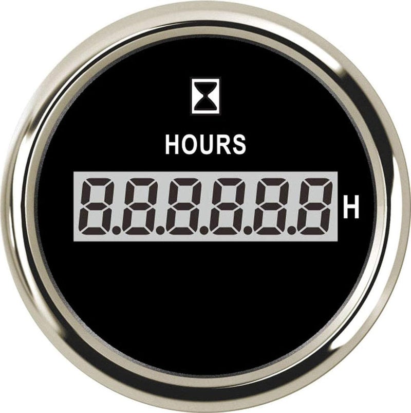 BLUERICE 52MM 2" Hour Meter Gauge Red Backlight for Marine Boat 9-32V Waterproof - Image 1