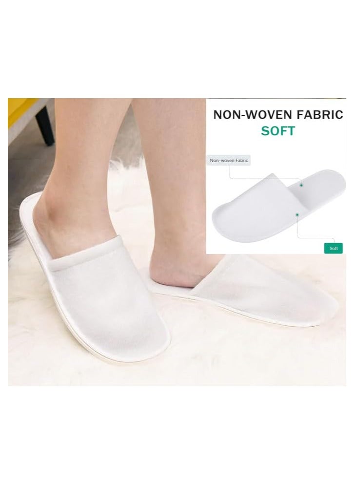 VINSTAR 5 Pairs Disposable Closed Toe Slippers, Fluffy 5mm EVA, Non-Slip, Unisex, Eco-Friendly Indoor Slippers for Hotel, Home, Travel & Spa, Fits up to US Men Size 10 and Women Size 11 - Image 2