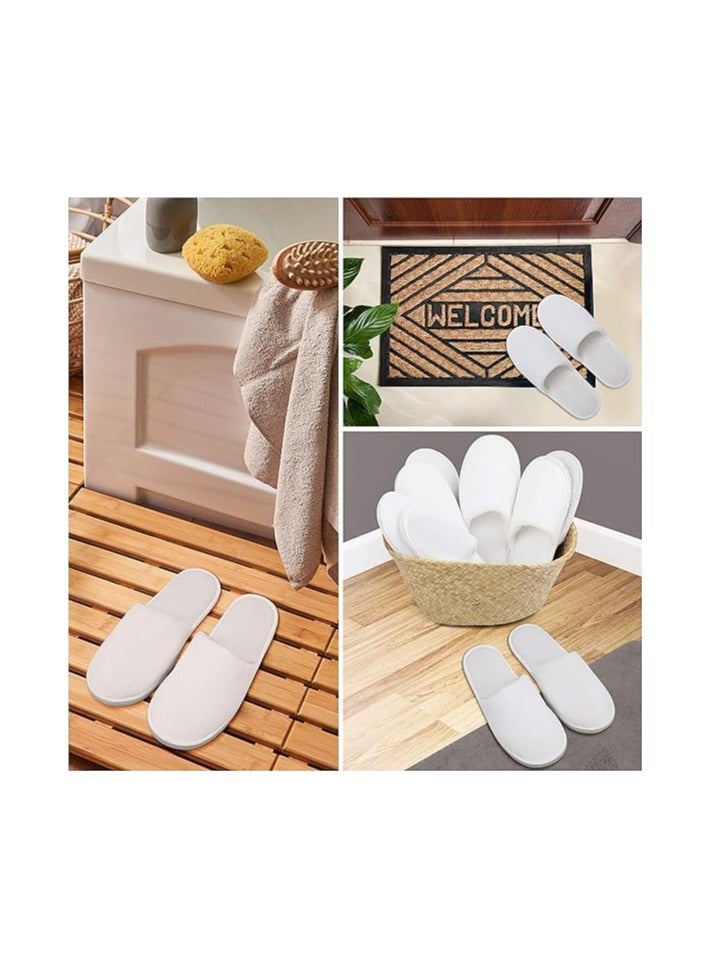 VINSTAR 5 Pairs Disposable Closed Toe Slippers, Fluffy 5mm EVA, Non-Slip, Unisex, Eco-Friendly Indoor Slippers for Hotel, Home, Travel & Spa, Fits up to US Men Size 10 and Women Size 11 - Image 3