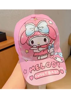 Sanrio Pink Melody pattern adjustable children's sun hat, visor, baseball cap, peaked cap 