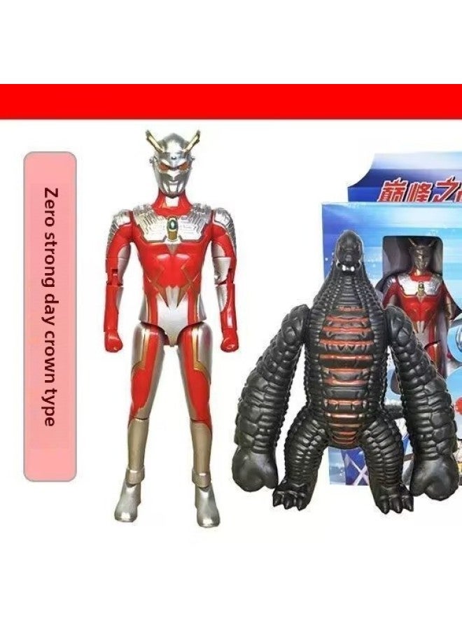 Ultraman Hand-made Spot Gold Cero Beria Geed Tiga Doll Model Stand Kidsren's Toys-Color:Crow's Day Crown + King Of Reed - Image 1