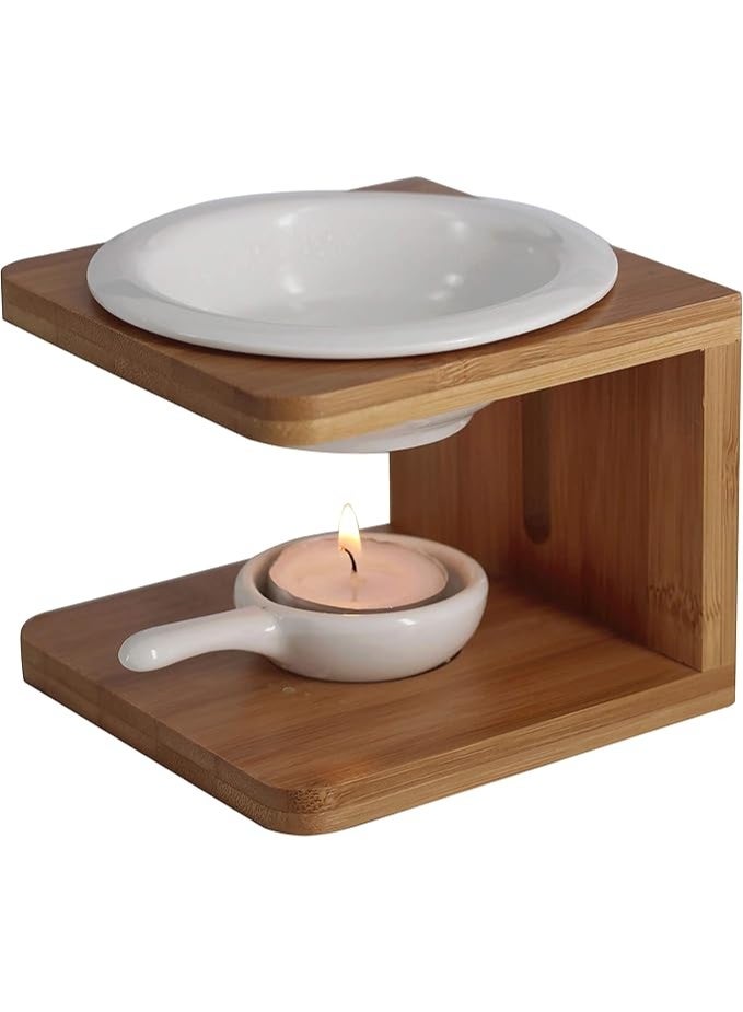 DUNISO Wood Tea Light Candle Holder, Essential Oil Candle Warmers，Essential Oil Burner Candle Aroma Diffuser with Candle Spoon, Sturdy and Durable，Suitable for Spa Yoga Meditation - Image 3