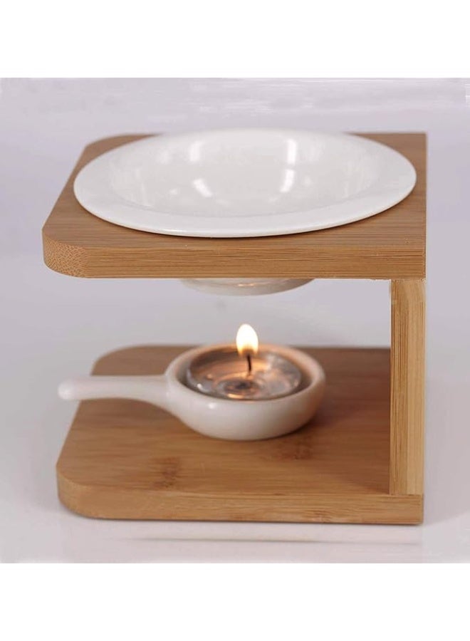 DUNISO Wood Tea Light Candle Holder, Essential Oil Candle Warmers，Essential Oil Burner Candle Aroma Diffuser with Candle Spoon, Sturdy and Durable，Suitable for Spa Yoga Meditation - Image 4