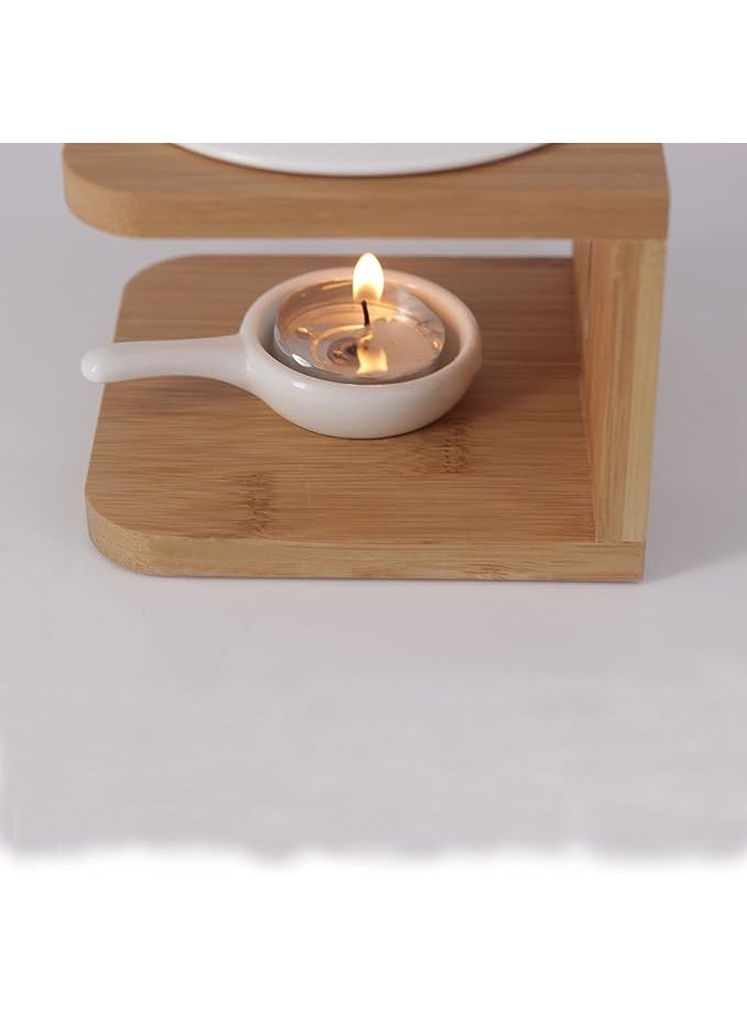 DUNISO Wood Tea Light Candle Holder, Essential Oil Candle Warmers，Essential Oil Burner Candle Aroma Diffuser with Candle Spoon, Sturdy and Durable，Suitable for Spa Yoga Meditation - Image 5