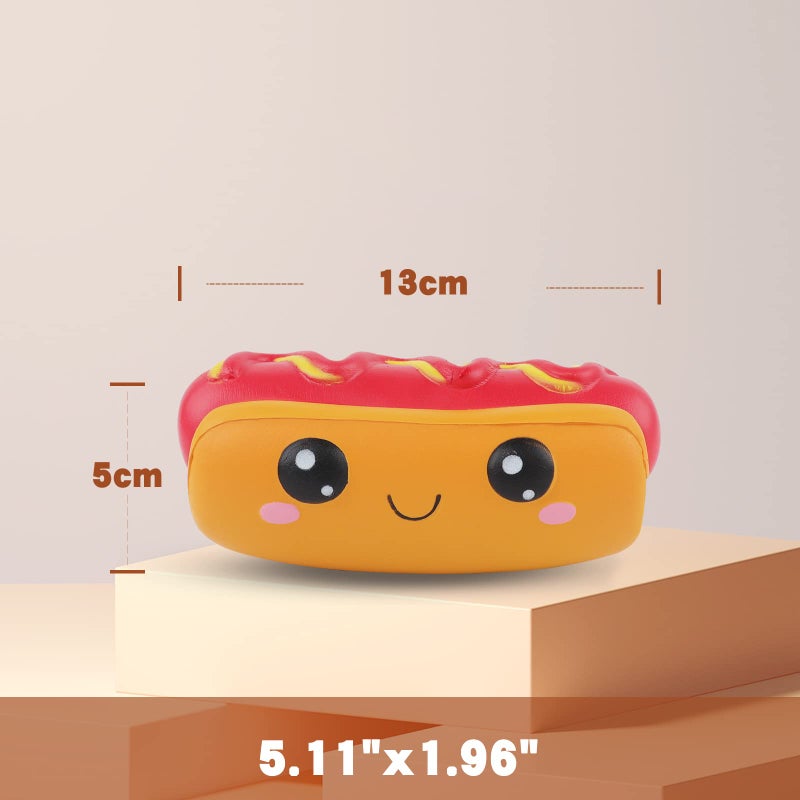 Anboor Squishies Hot Dog Toy Kawaii Soft Food Slow Rising Scented Food Bread Squishies Stress Relief Kid Toys - Image 4