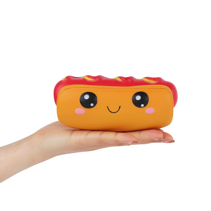 Anboor Squishies Hot Dog Toy Kawaii Soft Food Slow Rising Scented Food Bread Squishies Stress Relief Kid Toys - Image 1