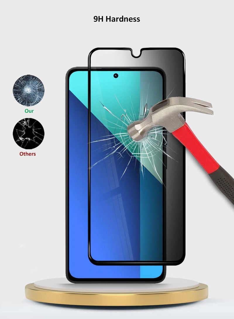 Wtech Xiaomi Redmi Note 13 4G 2024 Premium E2E Series Privacy Full Glue Full Cover Tempered Glass Screen Protector - Clear/Black - Image 2