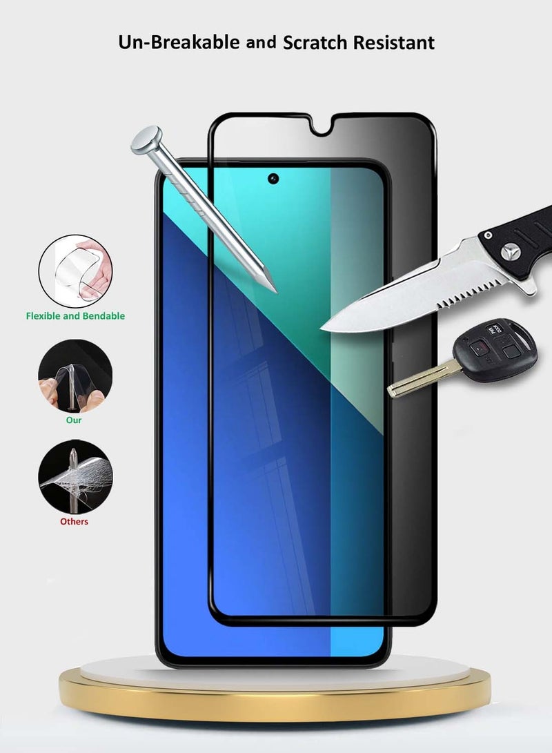 Wtech Xiaomi Redmi Note 13 4G 2024 Premium E2E Series Privacy Full Glue Full Cover Tempered Glass Screen Protector - Clear/Black - Image 4