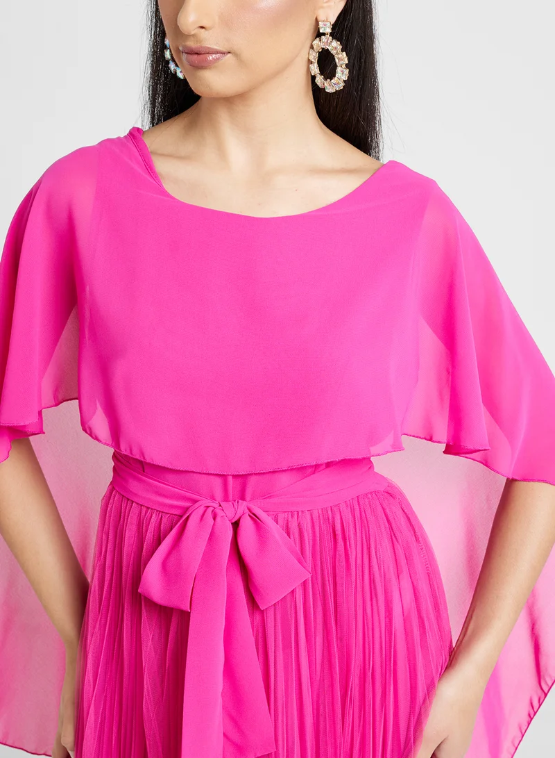 Khizana Pleated Chiffon Dress