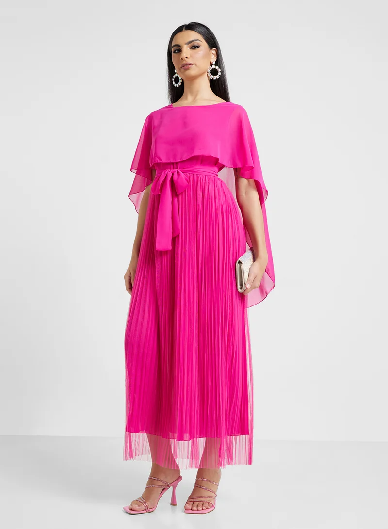Khizana Pleated Chiffon Dress