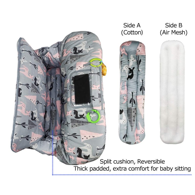 ICOPUCA Shopping Cart Cover, 2-in-1 cart Cover for Babies N high Chair Cover, Padded Grocery cart Cover for Baby boy Girl,with Split/Padded/Reversible seat Cushion, Deer - Image 3