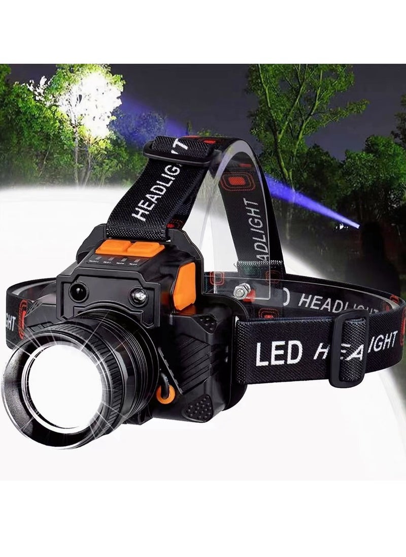 QLIGHT Rechargeable Headlamps, 2000 High Lumens LED Head light, Motion Sensor Head Lamp, Waterproof, Zoomable Outdoor Headlamp for Camping Hiking Running Cycling Fishing  - Image 1