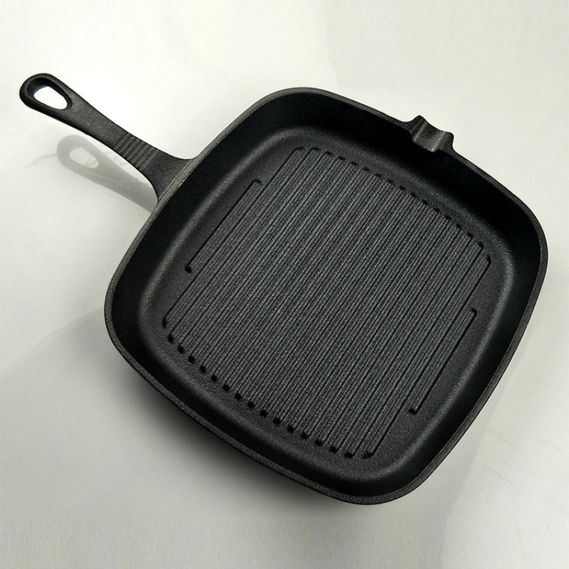 Cast Iron Skillet Striped Design Durable Cast Iron - Even Heat Distribution Skillet for Home Kitchen, Gas and Induction Stoves, Gift Givers - Image 1