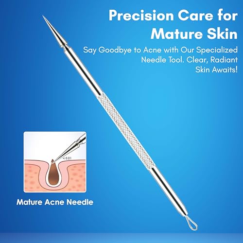 Beauté Secrets Acne Extractor Kit, Blackhead Tweezers and Needle, Pimple Remover tools, Ingrown Hairs And Facial Impurities Removal Set - Image 5