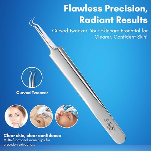 Beauté Secrets Acne Extractor Kit, Blackhead Tweezers and Needle, Pimple Remover tools, Ingrown Hairs And Facial Impurities Removal Set - Image 3