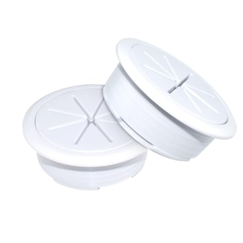 Aifeier ET 2PCS Desk Grommet 2 Inch/50mm Rubber Cable Wire Grommet Cable Hole Cover for Managing and Hiding Office PC Desk Cable Cord (White) - Image 1