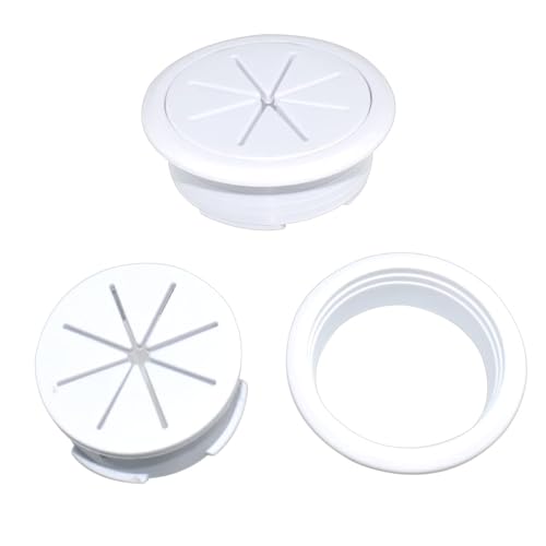 Aifeier ET 2PCS Desk Grommet 2 Inch/50mm Rubber Cable Wire Grommet Cable Hole Cover for Managing and Hiding Office PC Desk Cable Cord (White) - Image 2