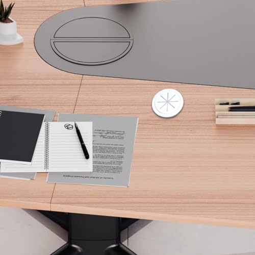 Aifeier ET 2PCS Desk Grommet 2 Inch/50mm Rubber Cable Wire Grommet Cable Hole Cover for Managing and Hiding Office PC Desk Cable Cord (White) - Image 4