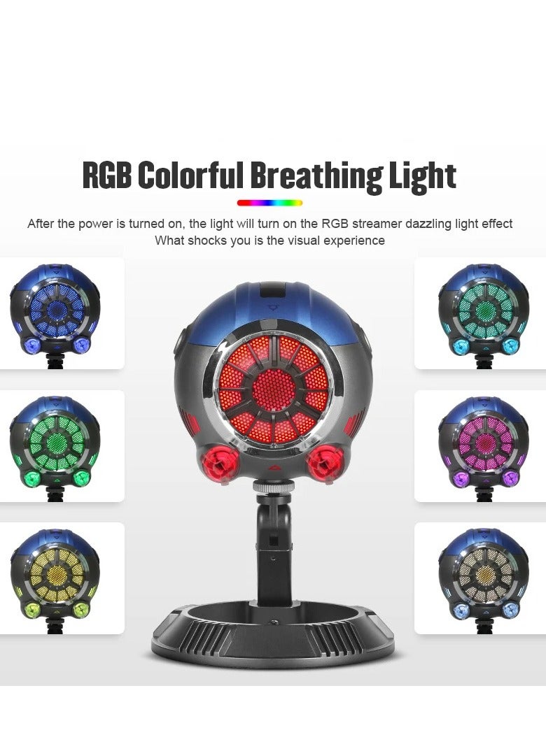 USB wired desktop gaming microphone with RGB light - Image 2