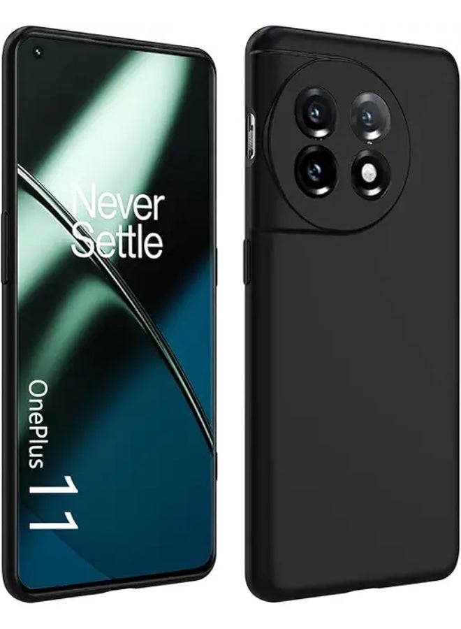 Protective Cover For OnePlus 11 , Slim Fit  Soft Back TPU Case Flexible Silicone Cover Compatible For OnePlus 11 - Black