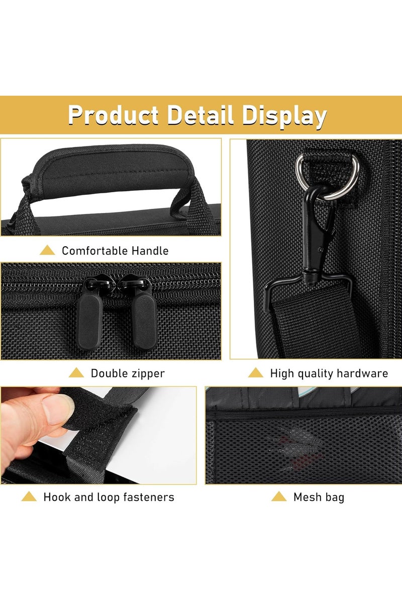 Brinaoki Carrying Case for PS5 Pro Game Console,Portable EVA Hard Shell Dust-proof Anti-scratch Storage Bag,Large-capacity Travel Protective Case for PS5 Pro Console Controller Accessories (black) - Image 3
