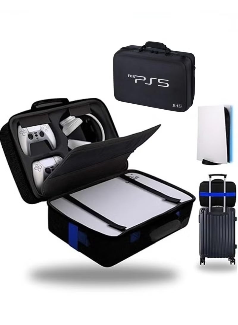 Brinaoki Storage Bag For PS5-Shockproof Hard Shell Bag- Luxury Waterproof Shoulder Bag For Playstation 5,Console & Accessories Storage Organizer (black) - Image 1