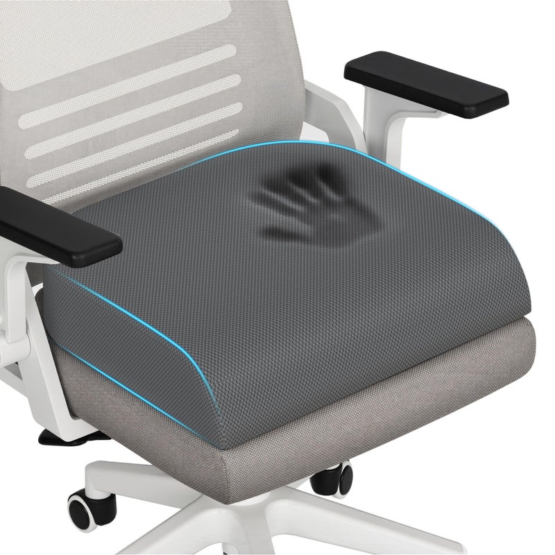 TranquilRelax Large Seat CushionSoft Foam Cushion for Long Sitting Hours on Office Chair Home Car NonSlip Chair Pad for Relieving Back Sciatica Hip Coccyx Pain Grey - Image 2