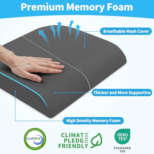 TranquilRelax Large Seat CushionSoft Foam Cushion for Long Sitting Hours on Office Chair Home Car NonSlip Chair Pad for Relieving Back Sciatica Hip Coccyx Pain Grey - Image 3