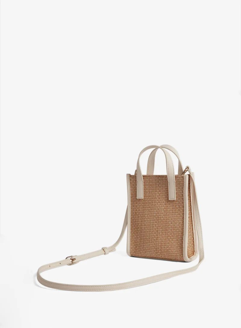 Ted Baker IVORY Faux Raffia Mini Icon Tote for Women | Best Price UAE