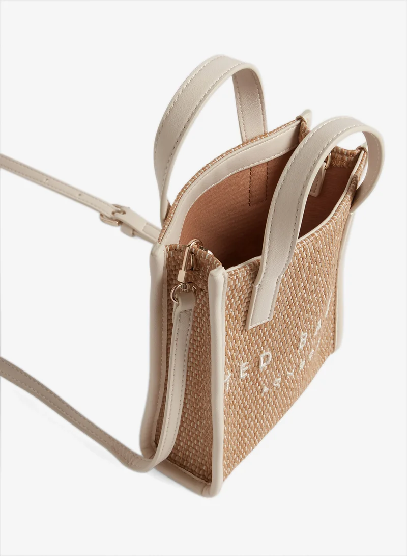 Ted Baker IVORY Faux Raffia Mini Icon Tote for Women | Best Price UAE